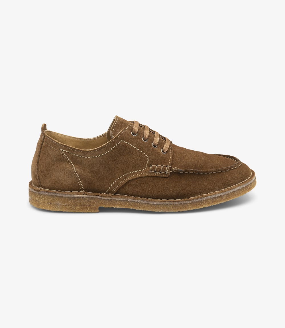 Loake Men's Jimmy Leather Plain-Tie Shoes Tan Brown Suede