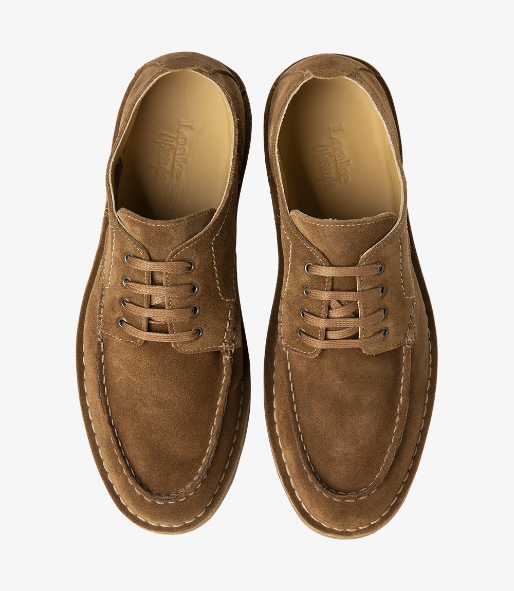 Loake Men's Jimmy Leather Plain-Tie Shoes Tan Brown Suede