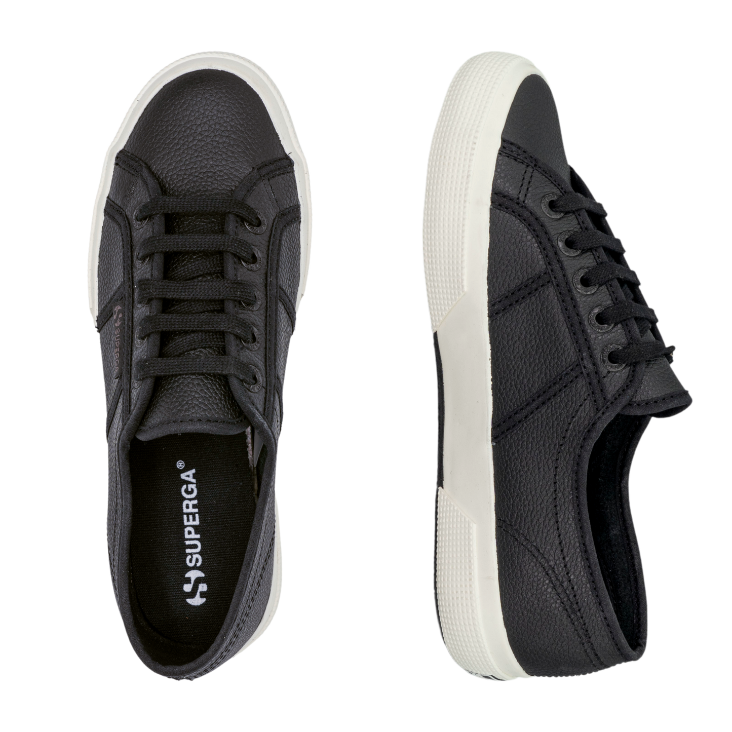 Superga 2750 Tumbled Leather Classic Sneakers Black Favorio