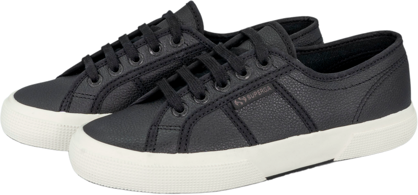 Superga 2750 Tumbled Leather Classic Sneakers Black Favorio