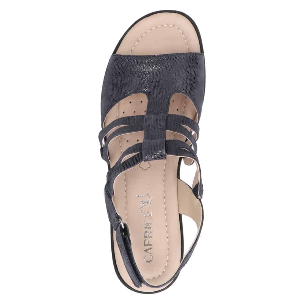 Caprice Women's 28652-26 Leather Sandals Navy Blue Reptile