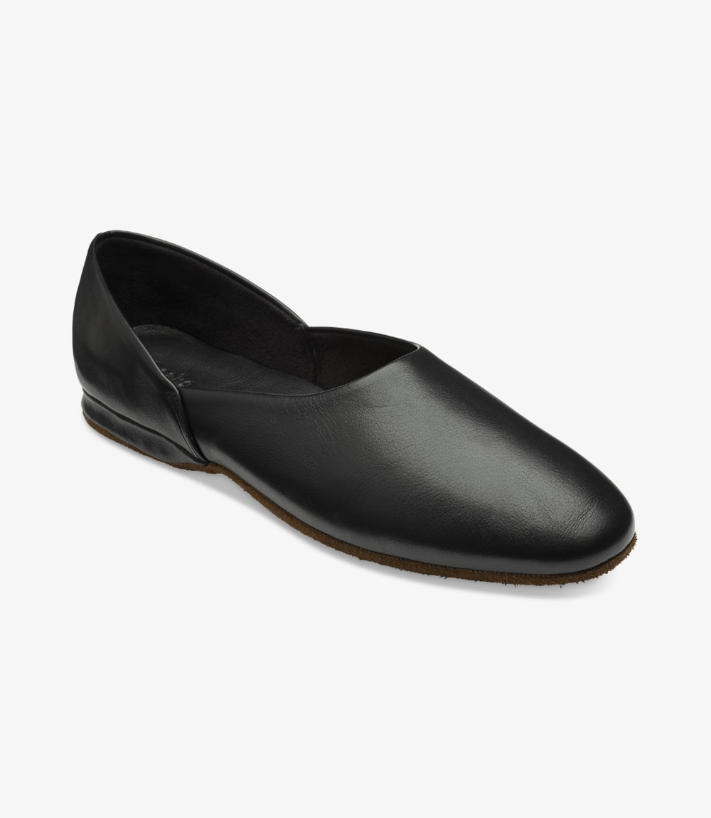Loake Men's Canning Leather Mule Slippers Black Grain