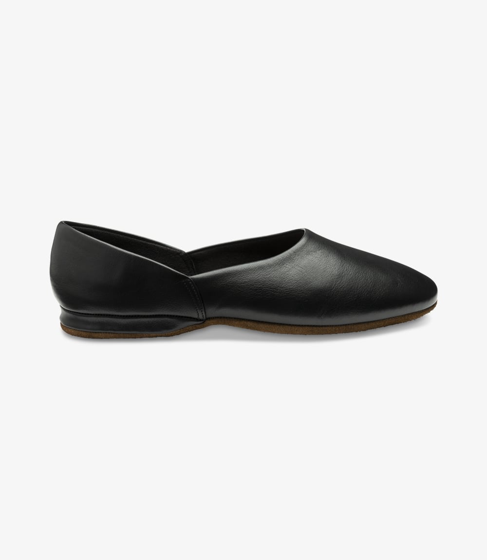 Loake Men's Canning Leather Mule Slippers Black Grain