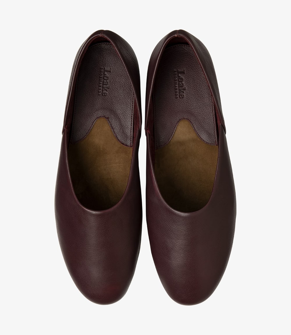 Loake Men's Canning Leather Mule Slippers Bordo Grain