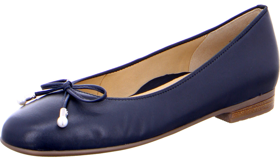Ara Women's Sardinia Leather Ballet Pumps Flat Shoes Blue