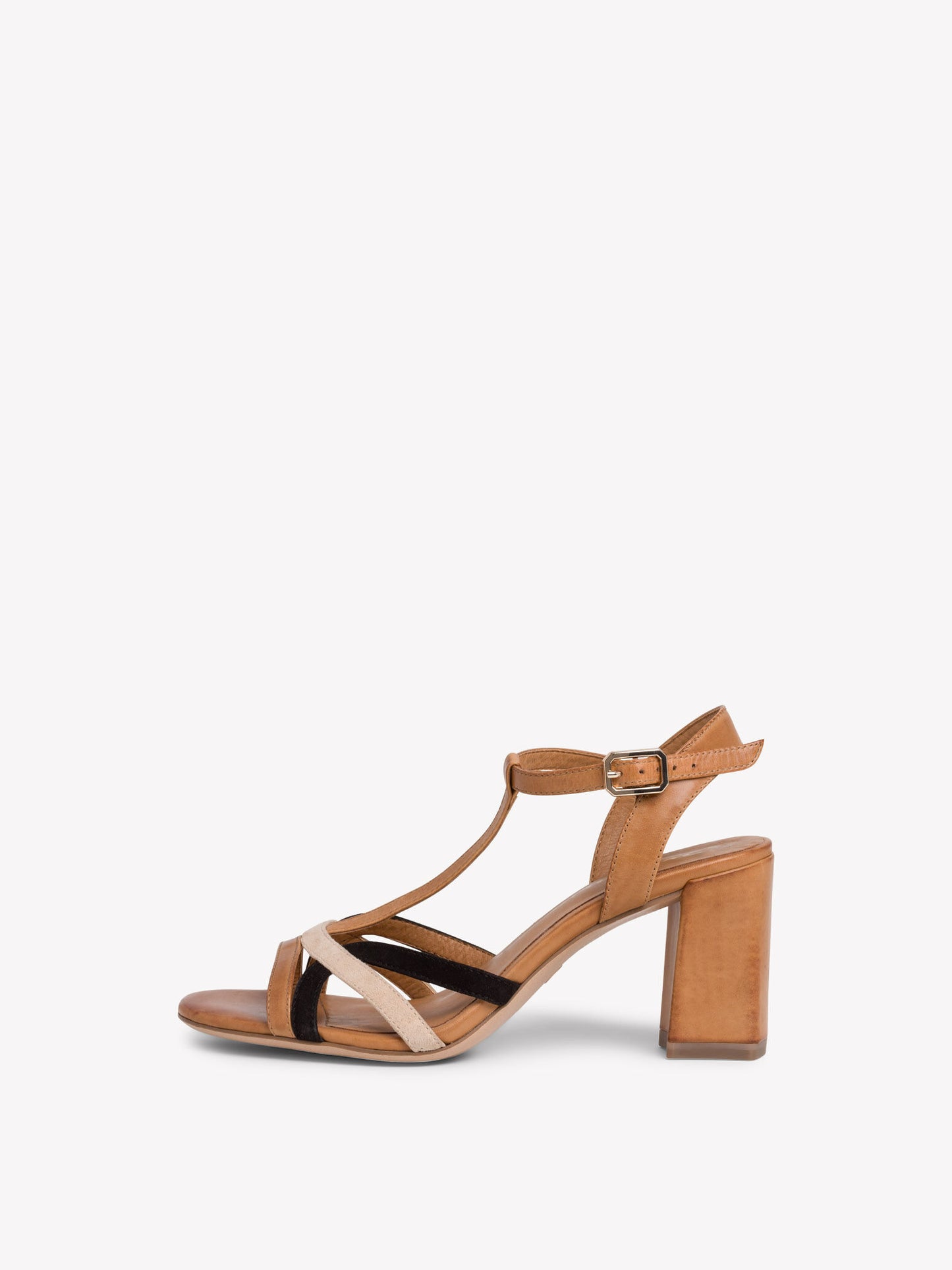 Tamaris Women's 1-28025-24 Heeled Leather Sandals Cognac Brown