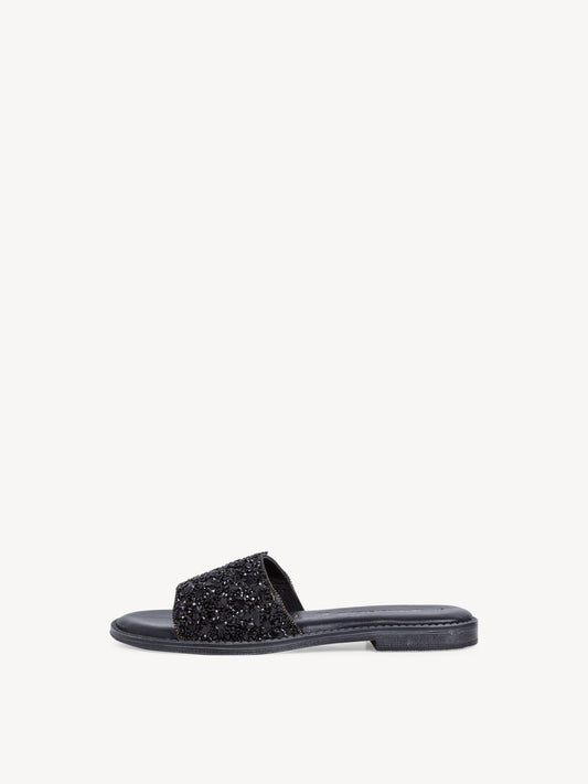Tamaris Women's 1-27117-26 Leather Mule Sandals Black Glam