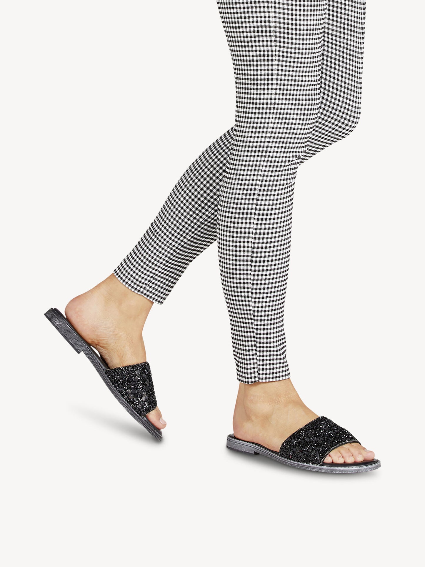 Tamaris Women's 1-27117-26 Leather Mule Sandals Black Glam