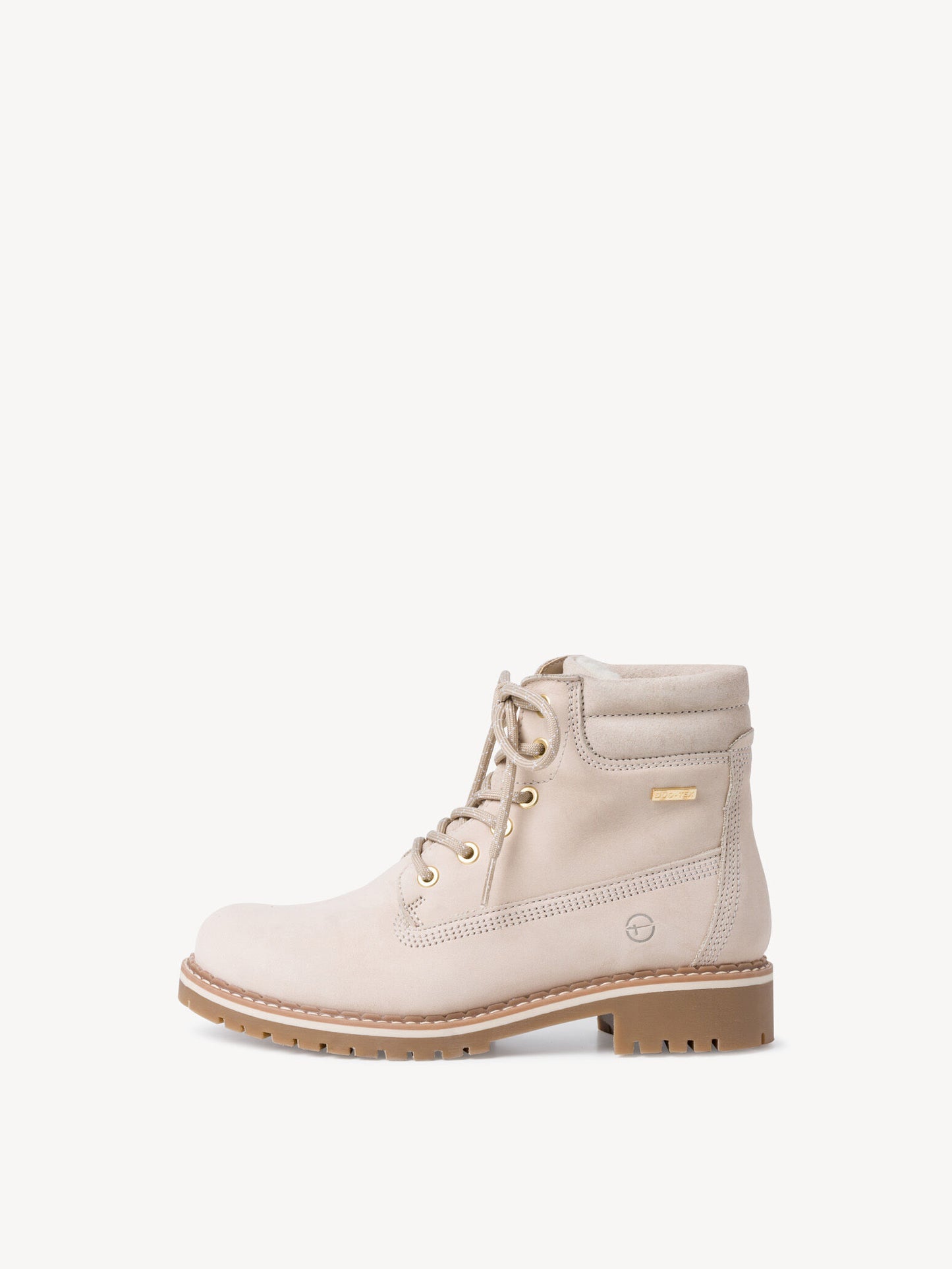 Tamaris Women's 1-26244-27 Leather Lace-Up Boots Antelope Beige