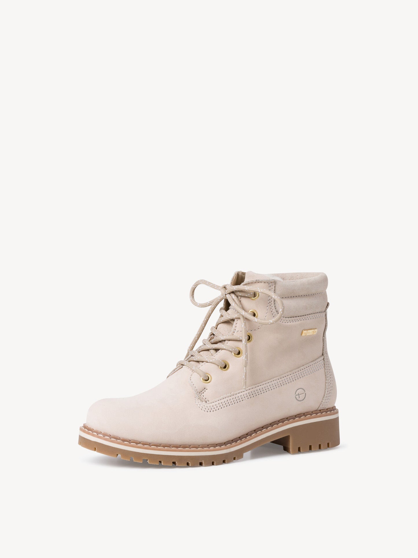 Tamaris Women's 1-26244-27 Leather Lace-Up Boots Antelope Beige