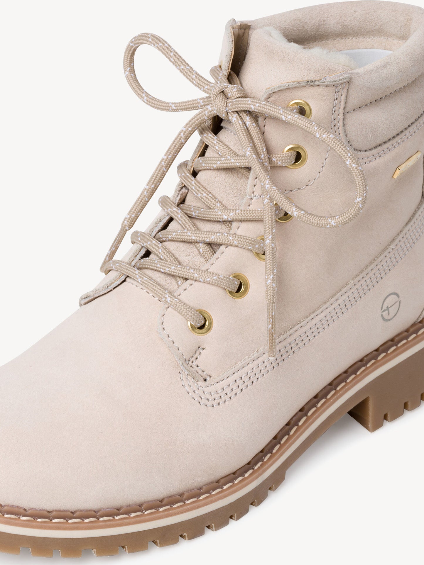 Tamaris Women's 1-26244-27 Leather Lace-Up Boots Antelope Beige