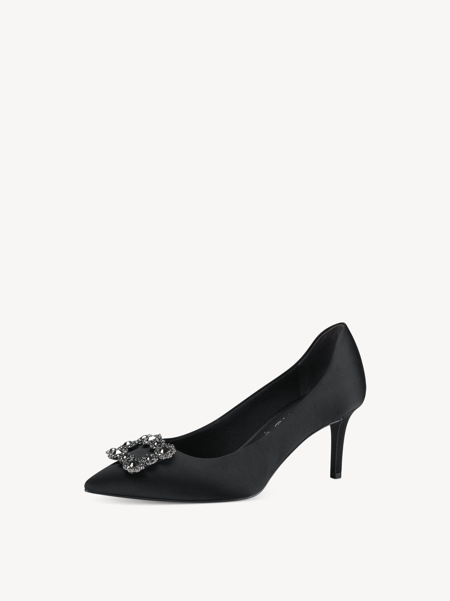 Tamaris Women's 1-22430-20 070 Heel Pumps Shoes Black Satin