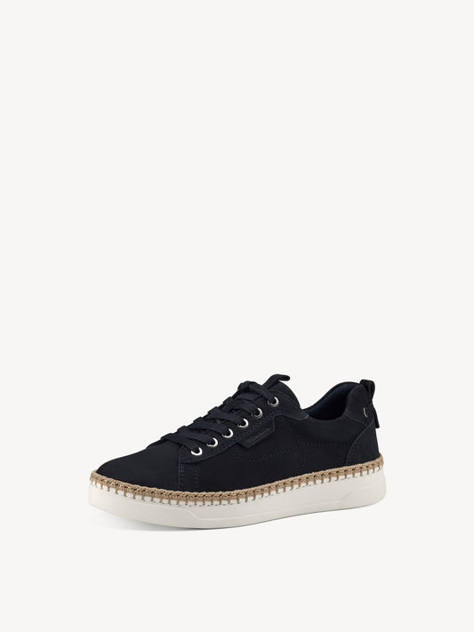 Tamaris Women's 1-1-23783-30 805 Leather Lace-Up Sneakers Navy Blue