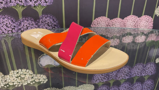Samphire by Petasil Childrens Judite Patent Leather Sandals Orange