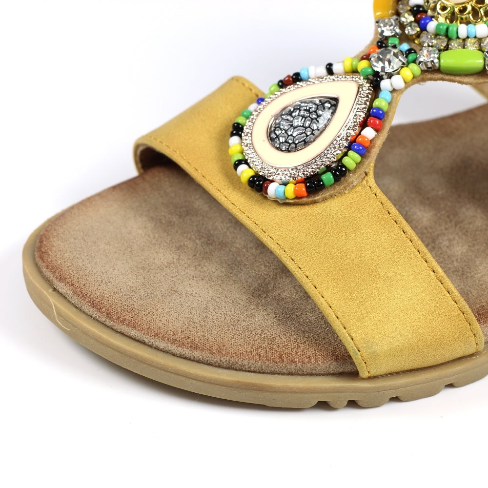 Lunar Women's JLH324 Elsa Mule Sandals Yellow