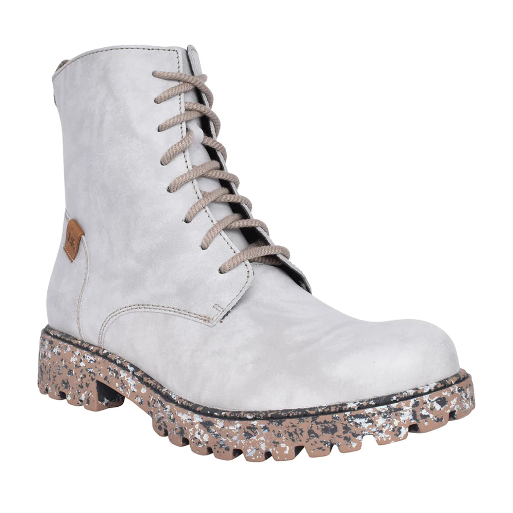 Josef Seibel Women's Marta 02 Leather Lace-Up Boots Off White