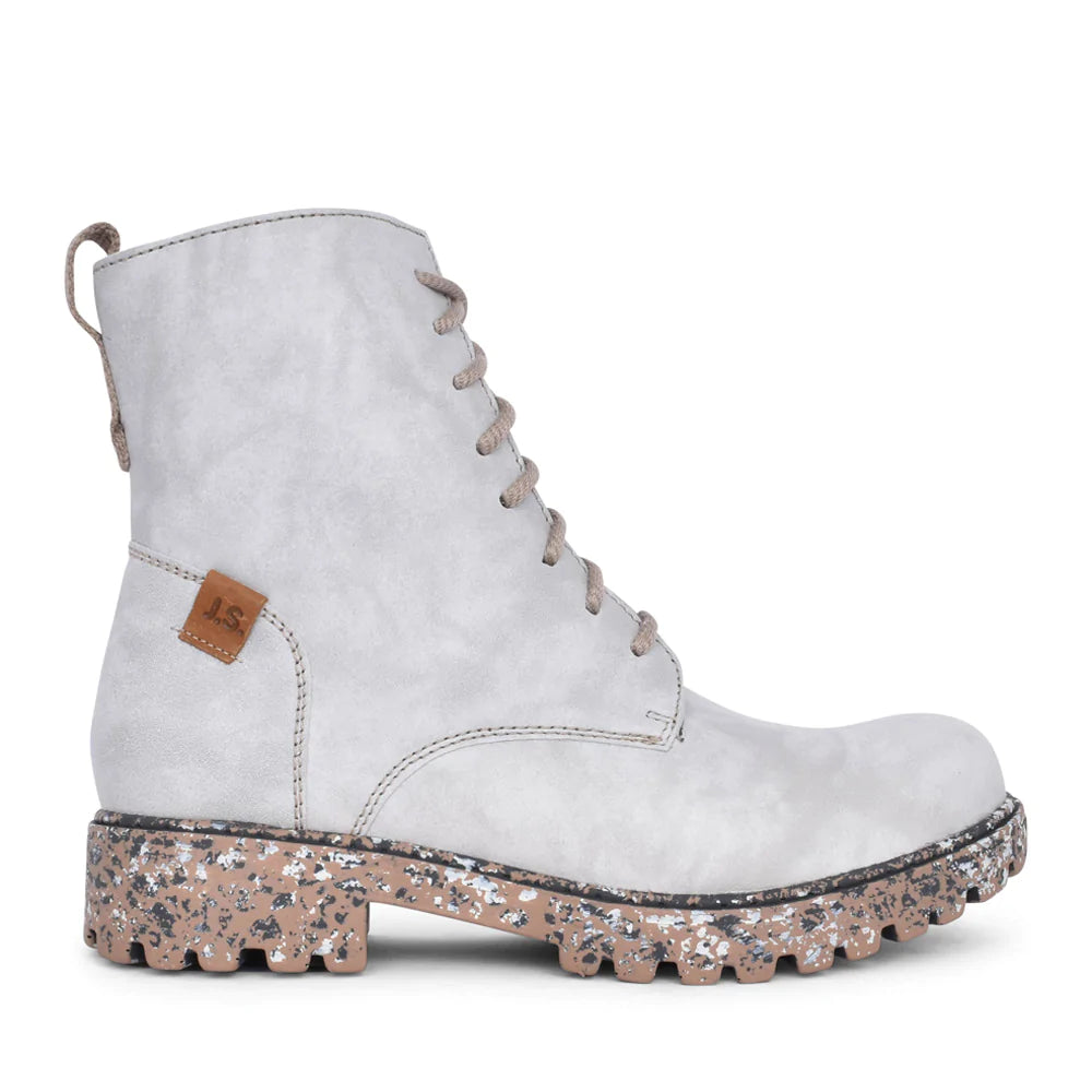 Josef Seibel Women's Marta 02 Leather Lace-Up Boots Off White
