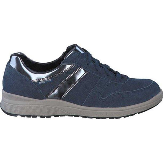 Mephisto Women's Rebeca Leather Casual Sneakers Jeans Blue