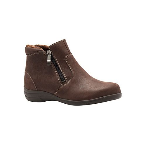 Easy B Women's Sandbach Wide Fitting Ankle Boots Brown – Shoe