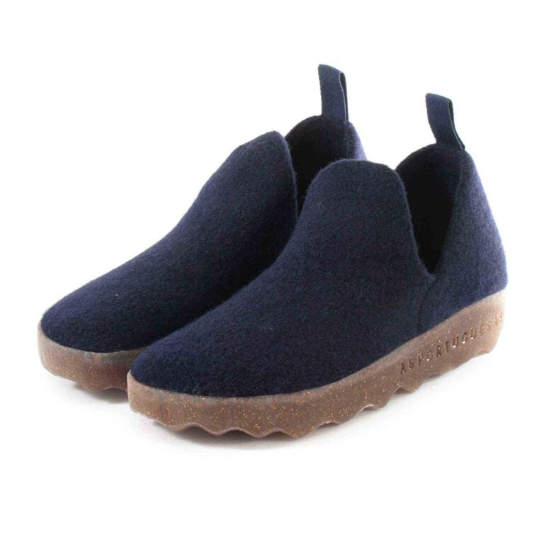 AsPortuguesas Womens City L Slip-On Shoes Tweed Felt 902 Navy