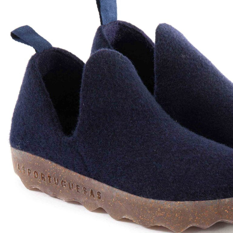 AsPortuguesas Womens City L Slip-On Shoes Tweed Felt 902 Navy