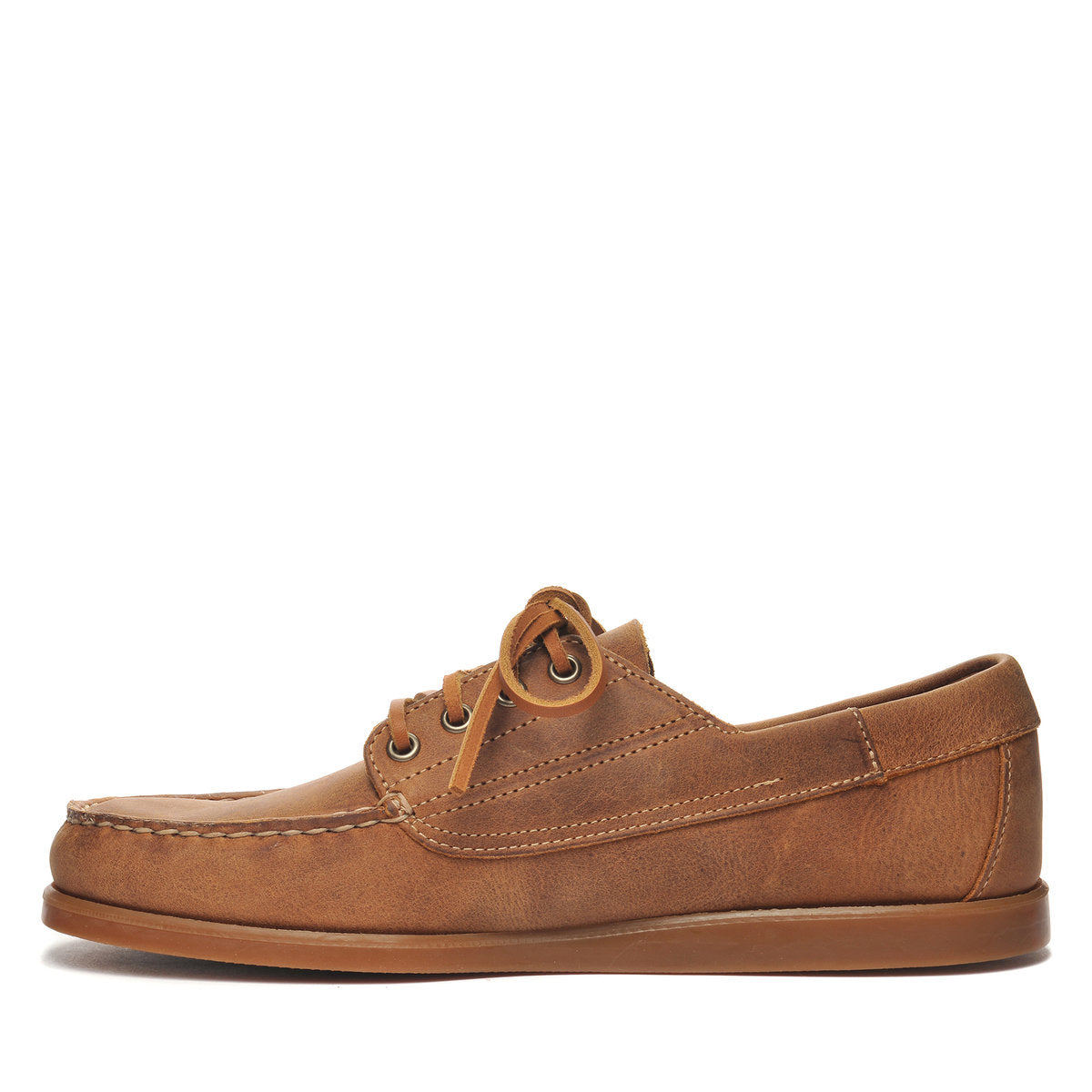 Sebago Men's 71112BW Askook Crazy Horse Waxed Leather Moccasin Shoes Tan Brown