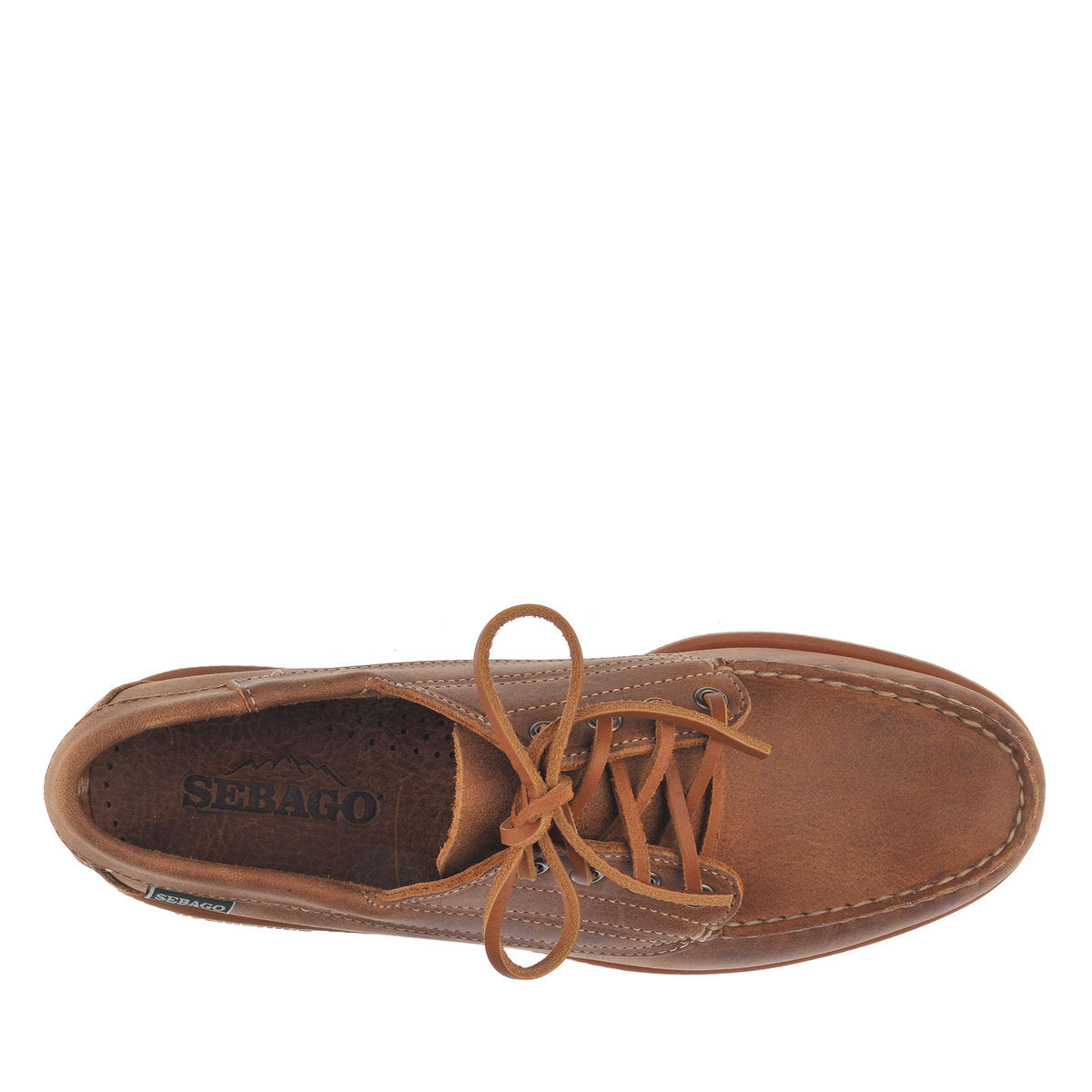 Sebago Men's 71112BW Askook Crazy Horse Waxed Leather Moccasin Shoes Tan Brown