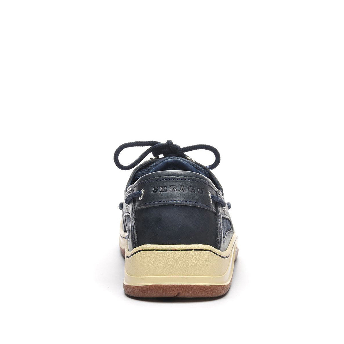 Sebago Men's 7000GEO Clovehitch II Waxed Leather Boat Shoes Navy Blue