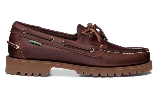 Sebago Men's 7001HU0 Ranger Waxy Leather Boat Shoes Brown Gum