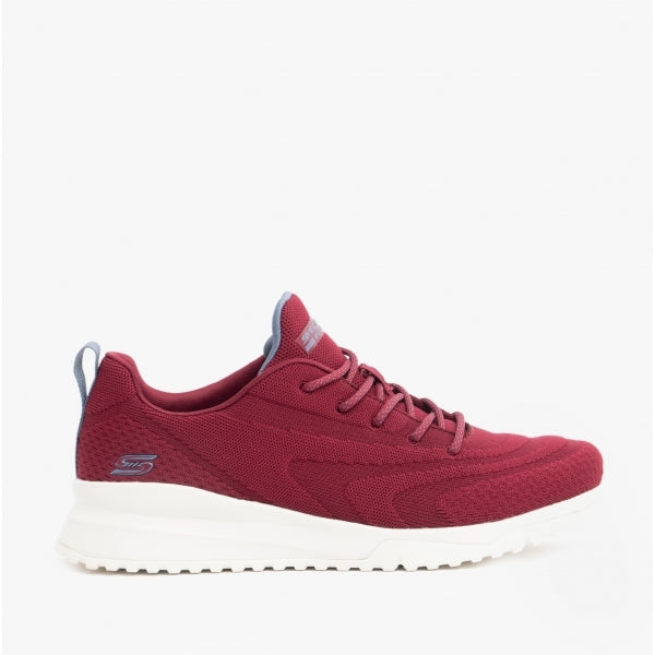 Skechers Womens 117187/BURG BOBS SQUAD 3 Ladies Knitted Trainers Burgundy