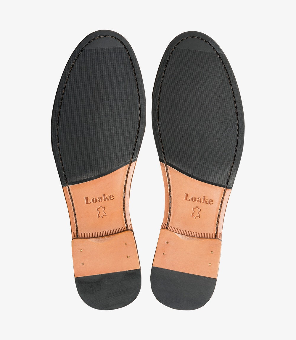 Loake Men's Nicholson Leather Moccasin Shoes Navy Suede