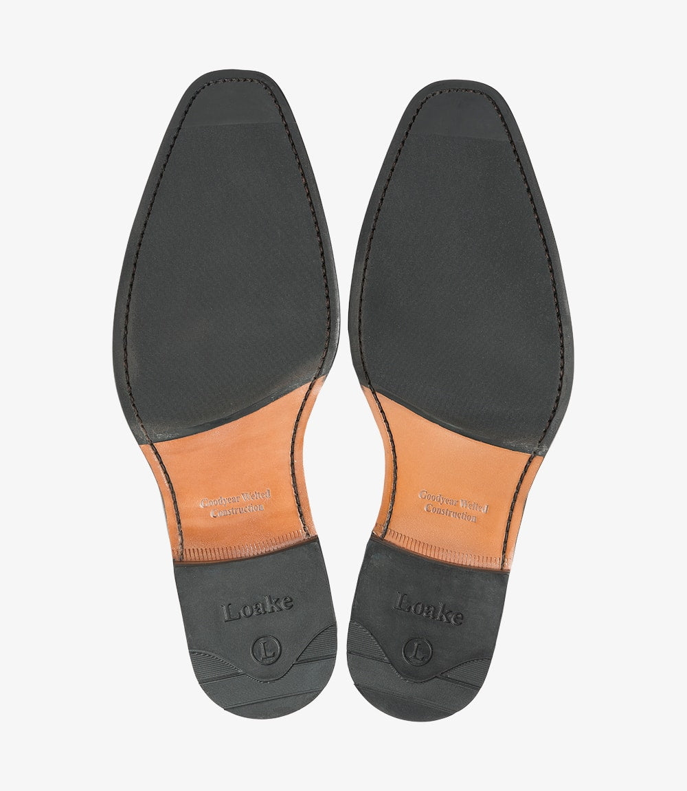 Loake Men's Woodstock Leather Two Tone Oxford Shoes Black