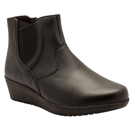 Easy B Women's Tornado Wide Fitting Ankle Boots Black