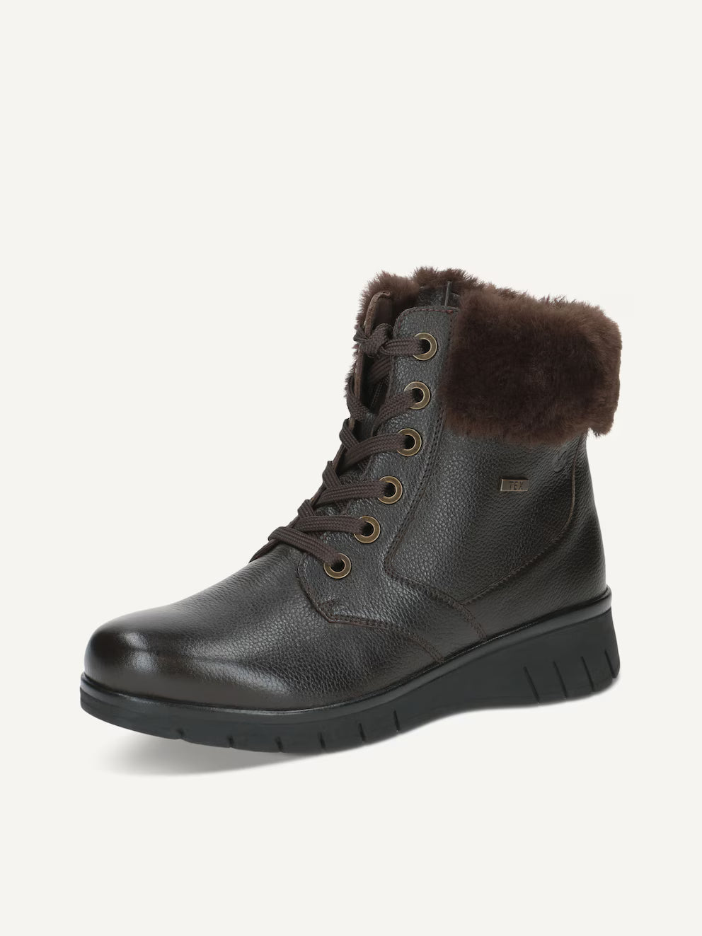 Caprice Women's 9-26209-43 Leather Ankle Boots w/Lining Dark Brown Nappa