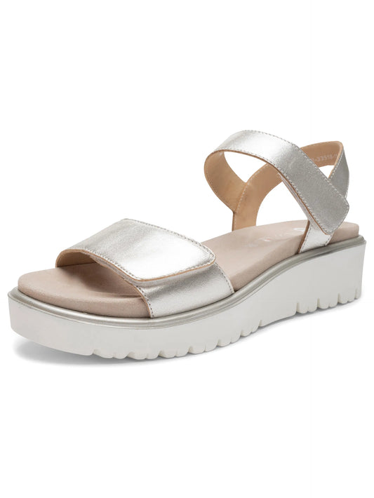Ara Women's 1233518 Bilbao Leather Sandals Platinum Grey