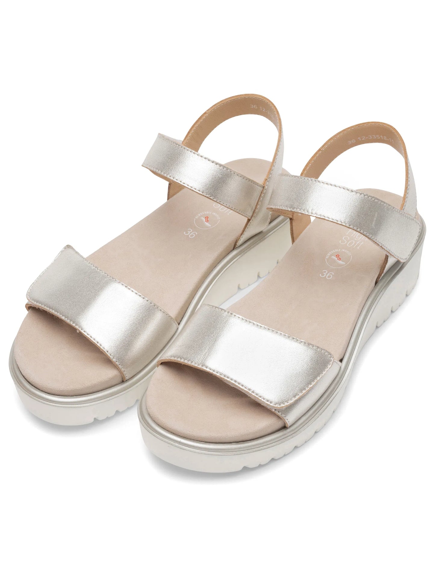 Ara Women's 1233518 Bilbao Leather Sandals Platinum Grey