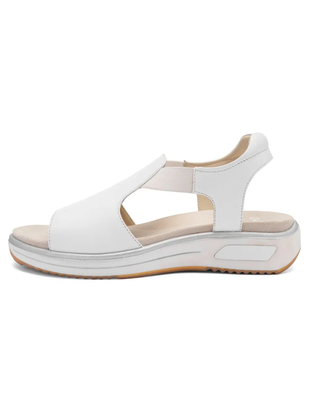 Ara Women's 1226704-04 Limone Suede Leather Sandals Shell White