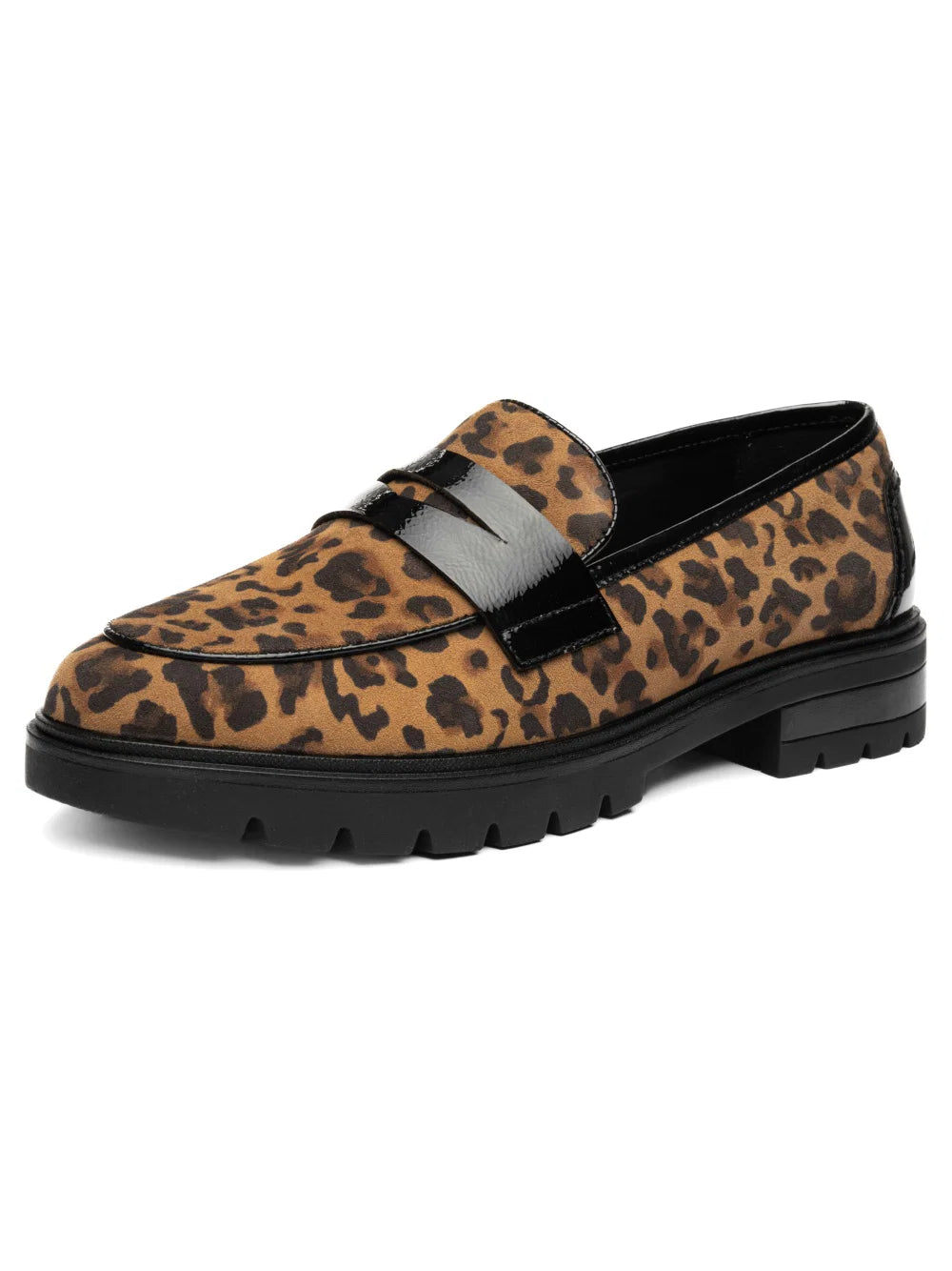 Ara Women's 12-11229-09 Cambridge Loafers in Black/Leopard Print