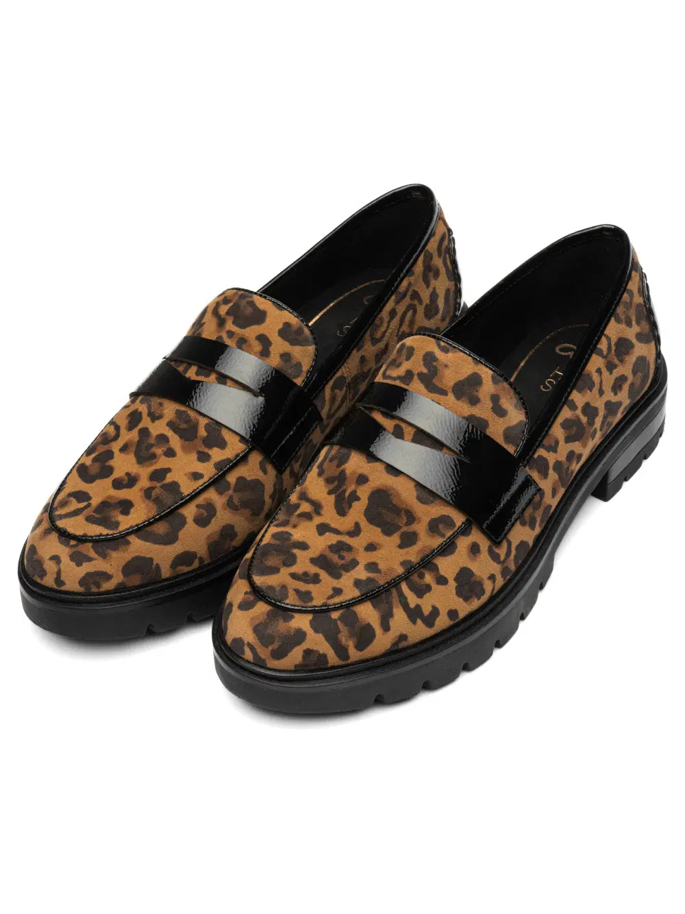 Ara Women's 12-11229-09 Cambridge Loafers in Black/Leopard Print