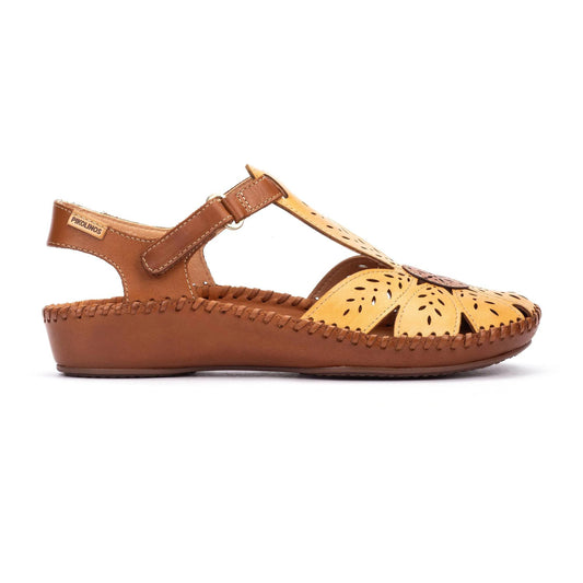 Pikolinos Women's P. Vallarta 655-0841C1 Leather Sandals Vainilla Yellow