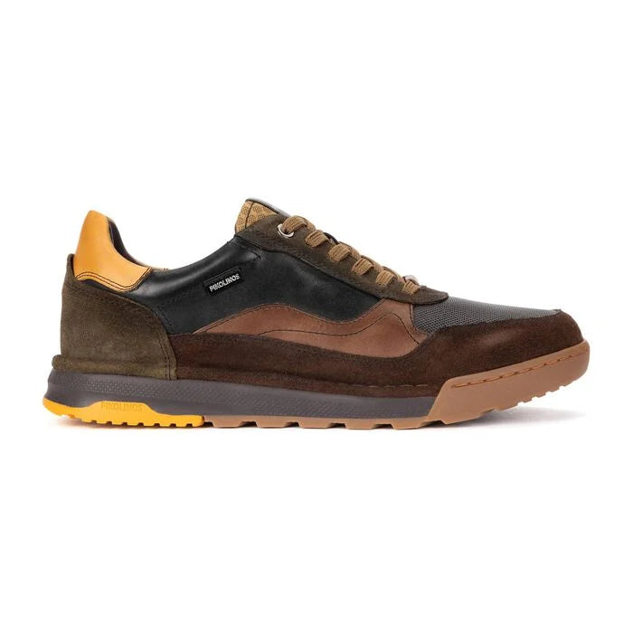 Pikolinos Men's M3W-6015C1 TEIDE Men's leather trainer - Black/Brown Mix