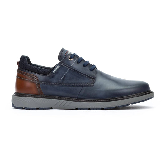 Pikolinos Men's Bilbao M8D-4292C1 Leather Lace-Up Trainer Shoes Blue
