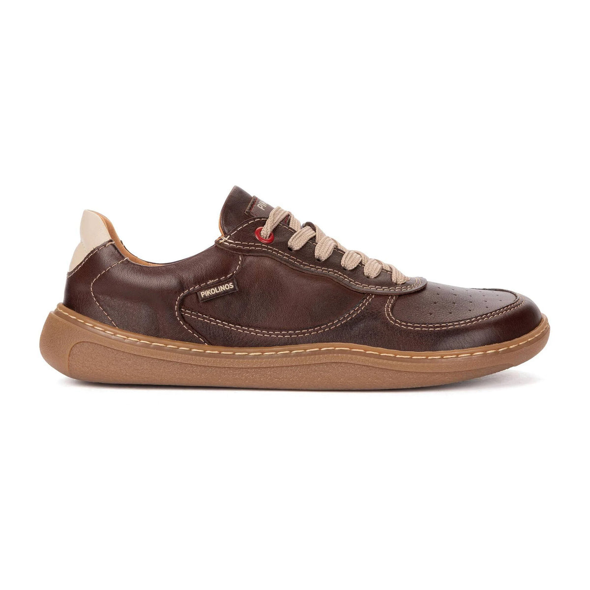 Pikolinos Unisex Aranjuez U9F-6363C1 Leather Lace-Up Sneakers Caoba Brown