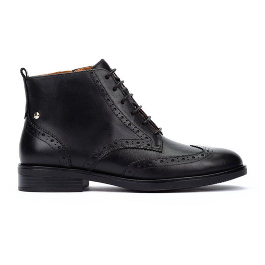 Pikolinos Women's Puertollano W3C-8856 Leather Flat Ankle Boots Black