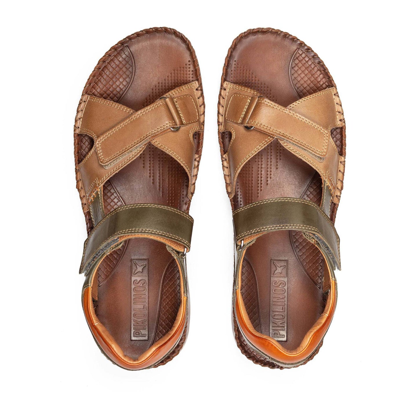 Pikolinos Men's Tarifa 06J-5818C2 Leather Flat Sandals Castor Brown