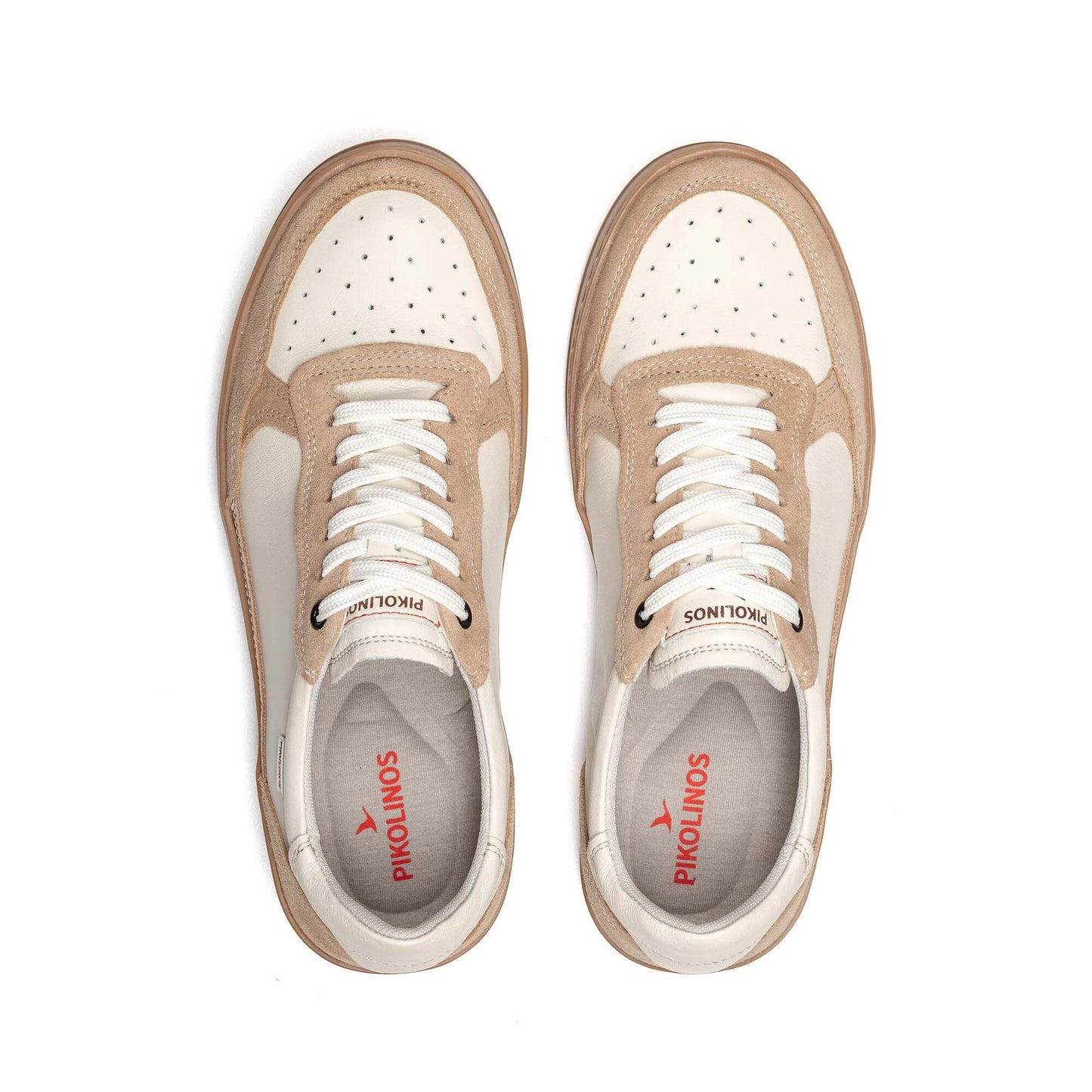 Pikolinos Men's Xativa M1K-6383C2 Leather Lace-Up Trainers Nata Beige