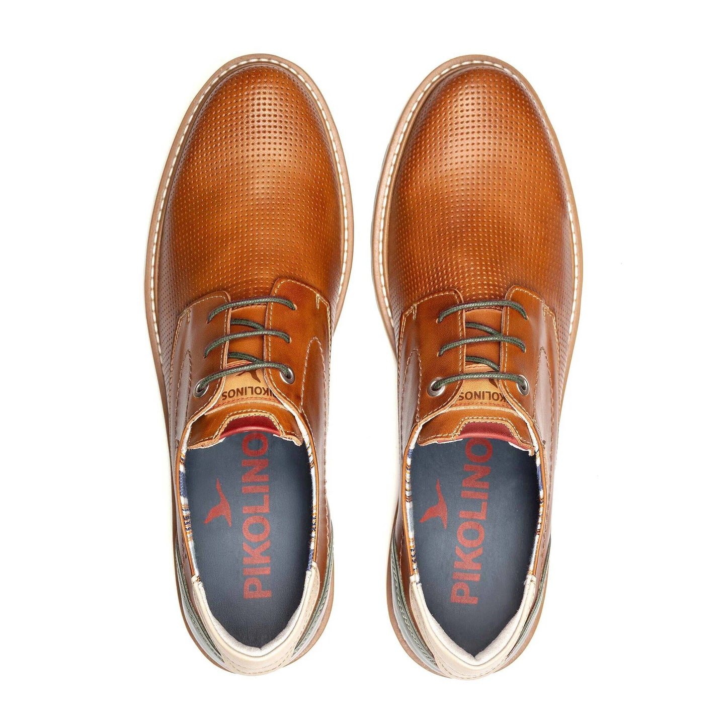 Pikolinos Men's Berna M8J-4322C1 Leather Lace-Up Shoes Brandy Brown