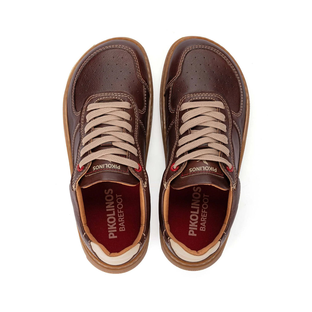 Pikolinos Unisex Aranjuez U9F-6363C1 Leather Lace-Up Sneakers Caoba Brown
