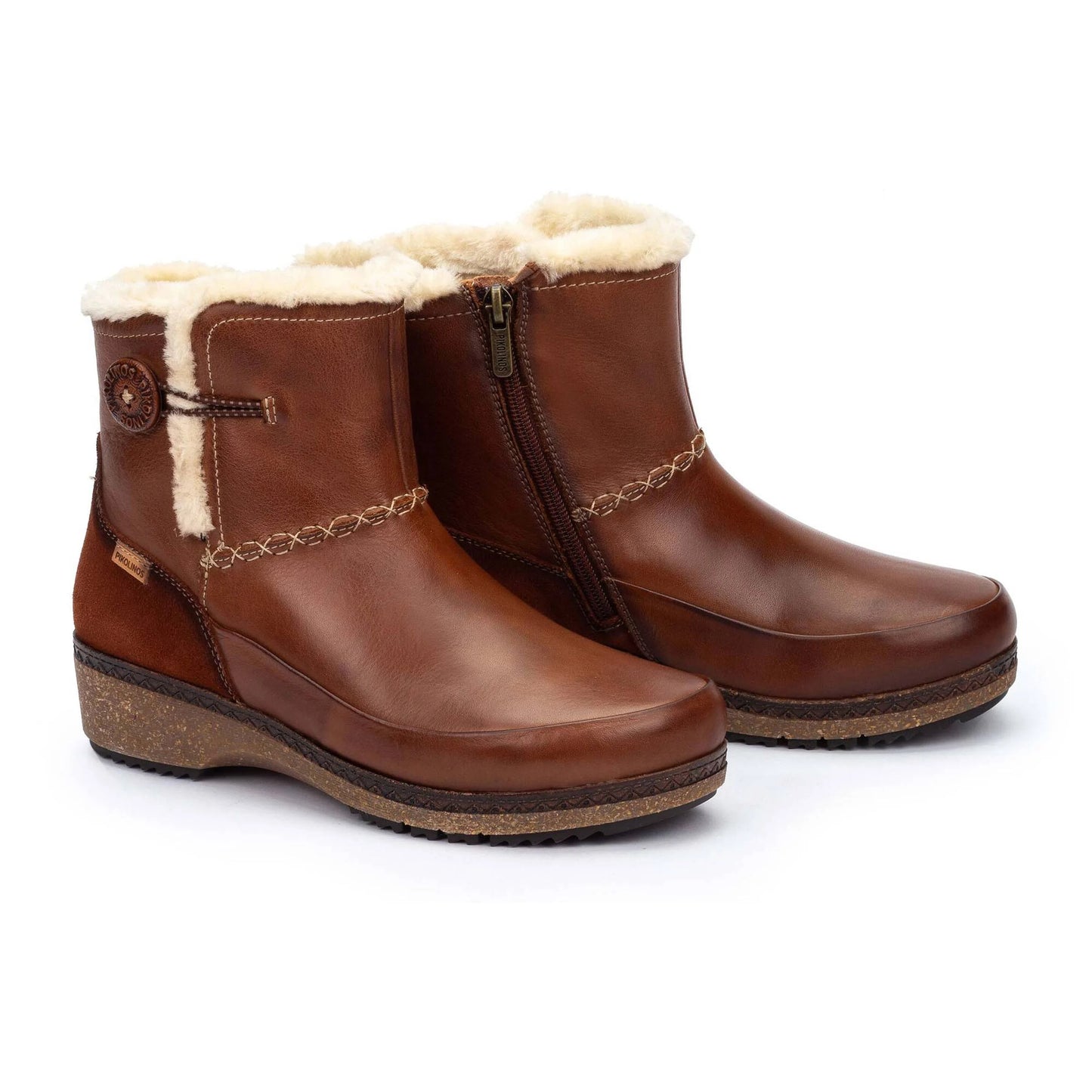 Pikolinos Women's Granada W0W-8711C1 Leather Flat Ankle Boots Cuero Brown