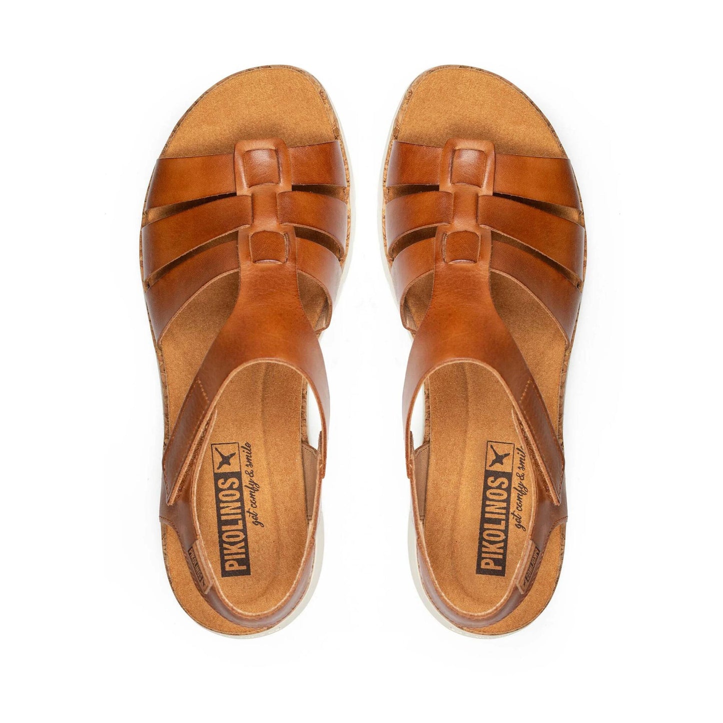 Pikolinos Women's Palma W4N-0754 Leather Wedge Sandals Brandy Brown